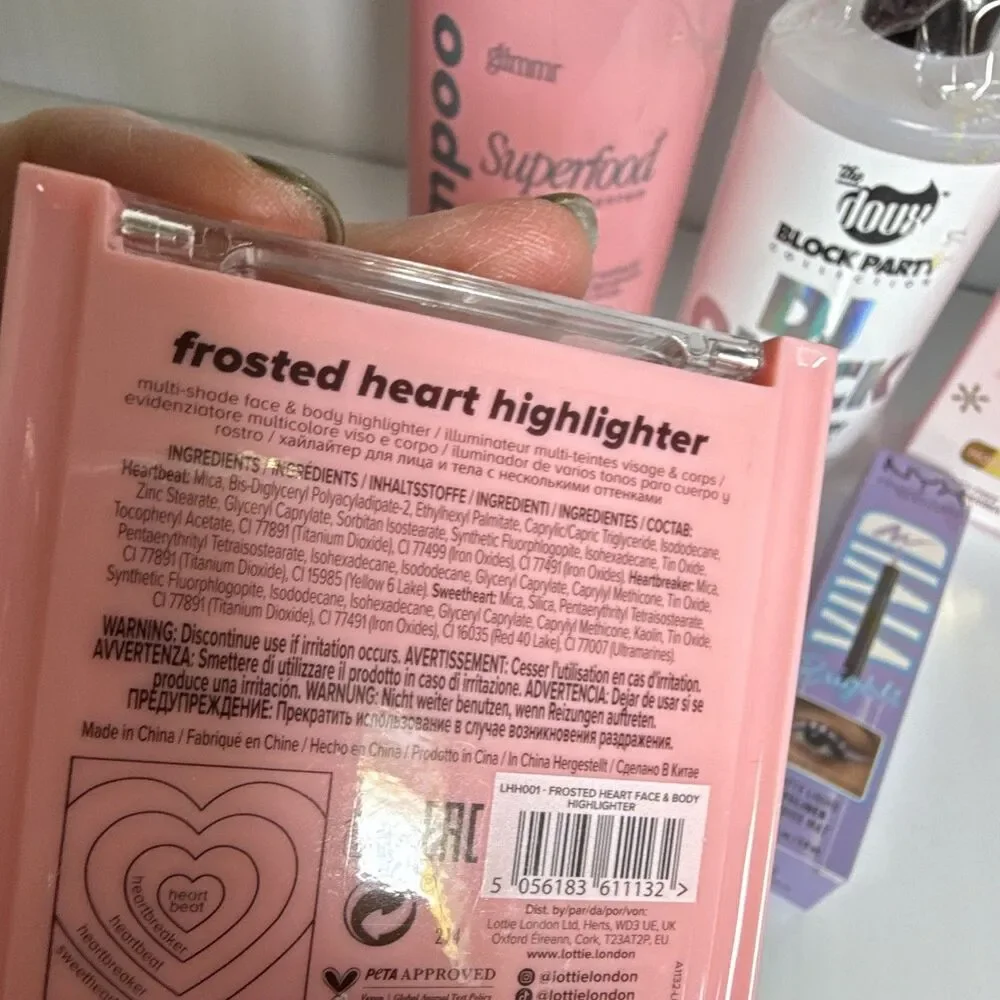 6pc Assorted Full Size Cruelty-Free Lot: Cheeky Blush, Lottie HL, NYX Lilac
